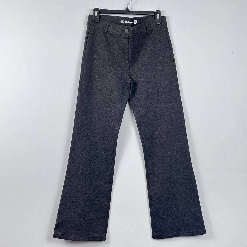 Betabrand Women's Gray Dress Pant Yoga Pants Boot-Cut Size Medium